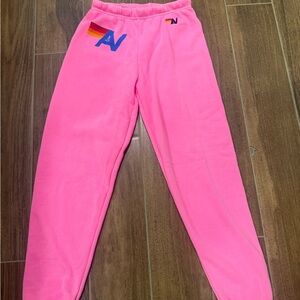 NWT Aviator Nation Neon Pink Sweatpants